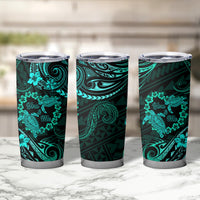 Polynesian Turtle Valentine Tumbler Cup You And Me Turquoise Hibiscus Heart