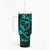 Polynesian Turtle Valentine Tumbler With Handle You And Me Turquoise Hibiscus Heart