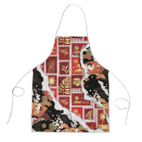 Hawaii Japanese Culture Black Apron Spring Cranes Aloha Pattern LT01 Black - Polynesian Pride