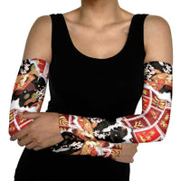 Hawaii Japanese Culture Black Arm Sleeves Spring Cranes Aloha Pattern LT01 - Polynesian Pride