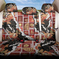 Hawaii Japanese Culture Black Back Car Seat Cover Spring Cranes Aloha Pattern
