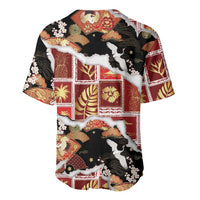 Hawaii Japanese Culture Black Baseball Jersey Spring Cranes Aloha Pattern LT01 - Polynesian Pride