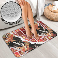 Hawaii Japanese Culture Black Bathroom Set Spring Cranes Aloha Pattern LT01 - Polynesian Pride