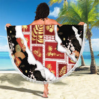 Hawaii Japanese Culture Black Beach Blanket Spring Cranes Aloha Pattern LT01 - Polynesian Pride