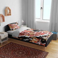 Hawaii Japanese Culture Black Bedding Set Spring Cranes Aloha Pattern LT01 - Polynesian Pride