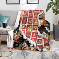 Hawaii Japanese Culture Black Blanket Spring Cranes Aloha Pattern LT01 - Polynesian Pride