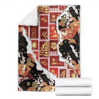 Hawaii Japanese Culture Black Blanket Spring Cranes Aloha Pattern LT01 - Polynesian Pride