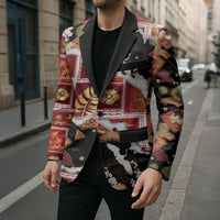 Hawaii Japanese Culture Black Blazer Spring Cranes Aloha Pattern LT01 - Polynesian Pride