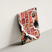 Hawaii Japanese Culture Black Canvas Wall Art Spring Cranes Aloha Pattern LT01 - Polynesian Pride