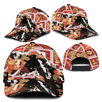 Hawaii Japanese Culture Black Classic Cap Spring Cranes Aloha Pattern LT01 - Polynesian Pride