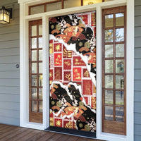 Hawaii Japanese Culture Black Door Cover Spring Cranes Aloha Pattern LT01 - Polynesian Pride