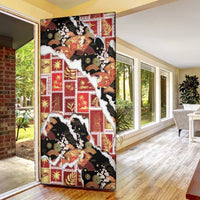 Hawaii Japanese Culture Black Door Cover Spring Cranes Aloha Pattern LT01 - Polynesian Pride