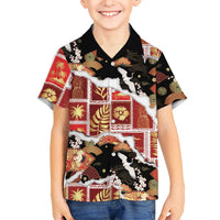 Hawaii Japanese Culture Black Hawaiian Shirt Spring Cranes Aloha Pattern LT01 - Polynesian Pride