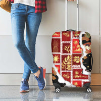 Hawaii Japanese Culture Black Luggage Cover Spring Cranes Aloha Pattern LT01 - Polynesian Pride