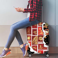 Hawaii Japanese Culture Black Luggage Cover Spring Cranes Aloha Pattern LT01 - Polynesian Pride