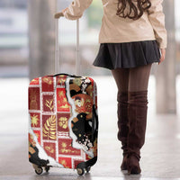 Hawaii Japanese Culture Black Luggage Cover Spring Cranes Aloha Pattern LT01 - Polynesian Pride