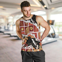 Hawaii Japanese Culture Black Men Tank Top Spring Cranes Aloha Pattern LT01 Black - Polynesian Pride