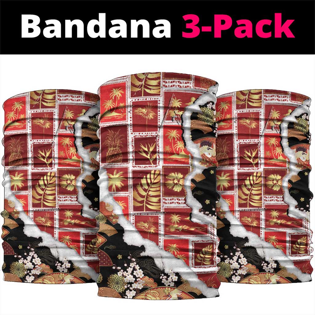 Hawaii Japanese Culture Black Neck Gaiter Spring Cranes Aloha Pattern LT01 package One Size: 25*50cm Black - Polynesian Pride