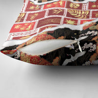 Hawaii Japanese Culture Black Pillow Cover Spring Cranes Aloha Pattern LT01 - Polynesian Pride