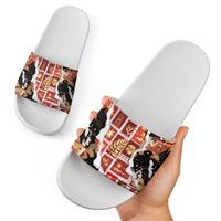 Hawaii Japanese Culture Black Slide Sandals Spring Cranes Aloha Pattern LT01 - Polynesian Pride