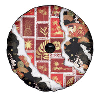 Hawaii Japanese Culture Black Spare Tire Cover Spring Cranes Aloha Pattern LT01 - Polynesian Pride