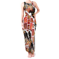 Hawaii Japanese Culture Black Tank Maxi Dress Spring Cranes Aloha Pattern LT01 Women Black - Polynesian Pride