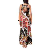 Hawaii Japanese Culture Black Tank Maxi Dress Spring Cranes Aloha Pattern LT01 - Polynesian Pride