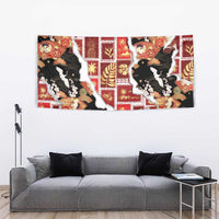 Hawaii Japanese Culture Black Tapestry Spring Cranes Aloha Pattern LT01 - Polynesian Pride