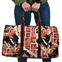 Hawaii Japanese Culture Black Travel Bag Spring Cranes Aloha Pattern LT01 Black - Polynesian Pride