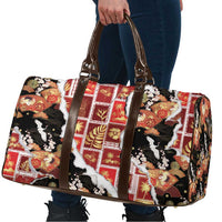 Hawaii Japanese Culture Black Travel Bag Spring Cranes Aloha Pattern LT01 - Polynesian Pride