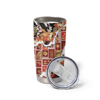 Hawaii Japanese Culture Black Tumbler Cup Spring Cranes Aloha Pattern LT01 - Polynesian Pride