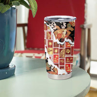 Hawaii Japanese Culture Black Tumbler Cup Spring Cranes Aloha Pattern LT01 - Polynesian Pride