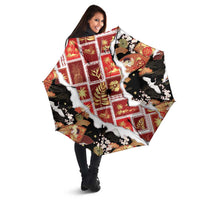 Hawaii Japanese Culture Black Umbrella Spring Cranes Aloha Pattern LT01 - Polynesian Pride