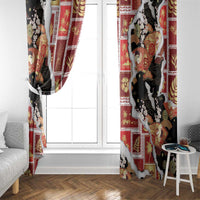 Hawaii Japanese Culture Black Window Curtain Spring Cranes Aloha Pattern LT01 - Polynesian Pride