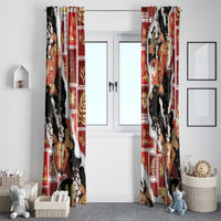 Hawaii Japanese Culture Black Window Curtain Spring Cranes Aloha Pattern LT01 - Polynesian Pride