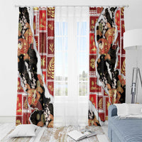 Hawaii Japanese Culture Black Window Curtain Spring Cranes Aloha Pattern LT01 - Polynesian Pride