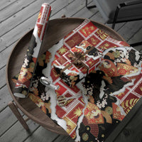 Hawaii Japanese Culture Black Wrapping Paper Spring Cranes Aloha Pattern LT01 - Polynesian Pride