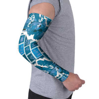 Hawaii Japanese Culture Blue Arm Sleeves Spring Cranes Aloha Pattern LT01 - Polynesian Pride