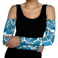 Hawaii Japanese Culture Blue Arm Sleeves Spring Cranes Aloha Pattern LT01 - Polynesian Pride