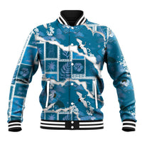 Hawaii Japanese Culture Blue Baseball Jacket Spring Cranes Aloha Pattern LT01 Unisex Blue - Polynesian Pride