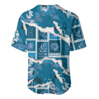 Hawaii Japanese Culture Blue Baseball Jersey Spring Cranes Aloha Pattern LT01 - Polynesian Pride
