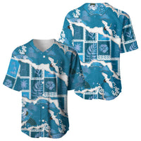 Hawaii Japanese Culture Blue Baseball Jersey Spring Cranes Aloha Pattern LT01 - Polynesian Pride