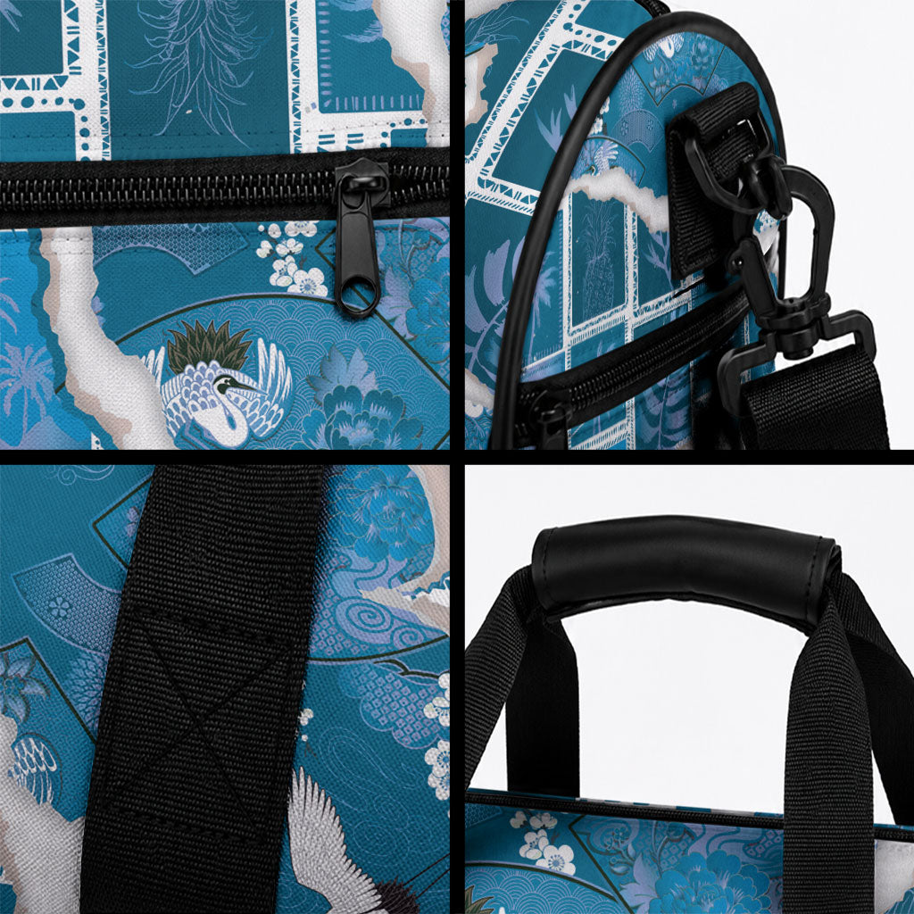 Hawaii Japanese Culture Blue Duffle Bag Spring Cranes Aloha Pattern LT01 - Polynesian Pride