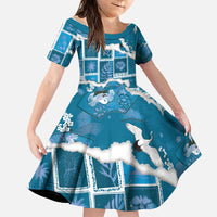Hawaii Japanese Culture Blue Family Matching Puletasi and Hawaiian Shirt Spring Cranes Aloha Pattern