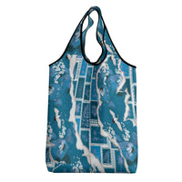 Hawaii Japanese Culture Blue Grocery Bag Spring Cranes Aloha Pattern LT01 - Polynesian Pride