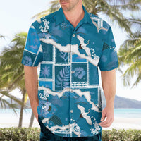 Hawaii Japanese Culture Blue Hawaiian Shirt Spring Cranes Aloha Pattern LT01 - Polynesian Pride