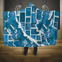 Hawaii Japanese Culture Blue Hooded Blanket Spring Cranes Aloha Pattern LT01 - Polynesian Pride