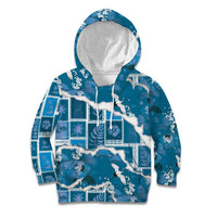 Hawaii Japanese Culture Blue Kid Hoodie Spring Cranes Aloha Pattern LT01 Hoodie Blue - Polynesian Pride
