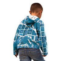 Hawaii Japanese Culture Blue Kid Hoodie Spring Cranes Aloha Pattern LT01 - Polynesian Pride