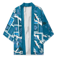 Hawaii Japanese Culture Blue Kimono Spring Cranes Aloha Pattern LT01 Unisex Blue - Polynesian Pride